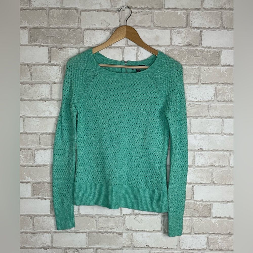 American Eagle Outfitters Teal Knit Crew Neck Sweater Size S